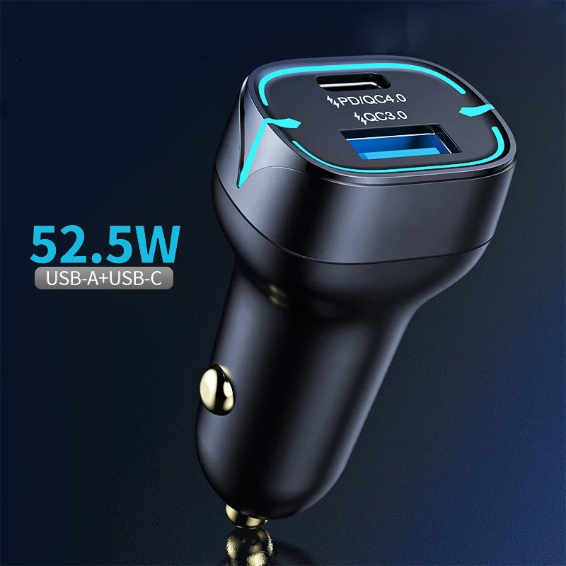 G10 Type-C+USB PD 30W+22.5W Fast Charging Adapter for 12-24V Car Charger G10 Type-C+USB PD 30W+22.5W Fast Charging Adapter for 12-24V Car Charger